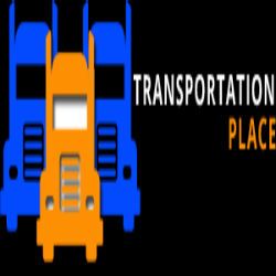 Three trucks with the text "Transportation Place" on a black background.