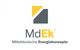 Logo der Miteldeutsche Energiekonzepte mit grauem und gelbem Dreieck. Text: MdEk.