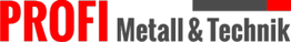 Logo mit rotem Schriftzug "PROFI" und grauem "Metall & Technik" auf weißem Hintergrund.