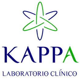 Logo de Kappa Laboratorio Clínico con estrella verde y azul encima del texto.