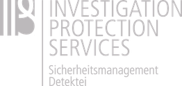 Logo mit der Aufschrift "Investigation Protection Services, Sicherheitsmanagement Detektei".