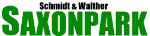 Logo mit grünem Text "Saxonpark" und kleinerem "Schmidt & Walther" in Schwarz darüber.