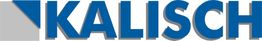 Logo mit dem Wort "KALISCH" in blauen Großbuchstaben und einem grauen und blauen Dreieck links.