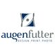 Logo mit Schriftzug "augenfutter" und Symbol. Untertitel: "DESIGN. PRINT. PHOTO".
