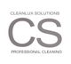 Logo mit Text: "Cleanlux Solutions", "CS", "Professional Cleaning".