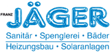 Logo von Franz Jäger mit Dienstleistungen: Sanitär, Spenglerei, Bäder, Heizungsbau, Solaranlagen.