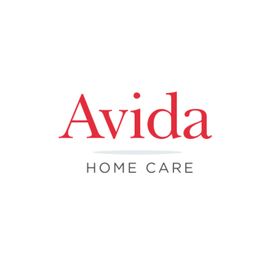 Red "Avida" text with "Home Care" in gray beneath it on a white background.