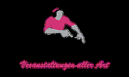 Logo mit einer stilisierten DJ-Figur und dem Text: "Veranstaltungen aller Art".