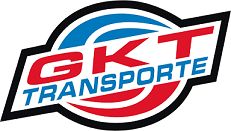 Logo mit Text: "GKT Transporte" in Rot und Blau auf weißem Hintergrund.