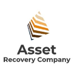 Logo of Asset Recovery Company with a stylized upward arrow design above the text.