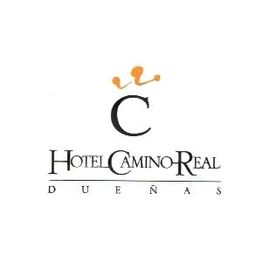 Logo de Hotel Camino Real Dueñas con una corona naranja sobre la letra "C".
