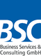 Logo der BSC Business Services & Consulting GmbH, blauer Hintergrund, weiße Schrift.