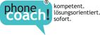 Sprechblase mit "phone coach!", daneben Text: "kompetent. lösungsorientiert. sofort."