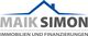 Logo von Maik Simon: Immobilien und Finanzierungen, mit blauer Haus-Silhouette.