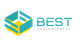 Logo of "Best Custom Boxes" with a teal and yellow open box design.