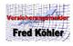 Textgrafik mit "Versicherungsmakler Fred Köhler" und Pfeil über Gitternetz.