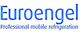Logo mit dem Text "Euroengel: Professional mobile refrigeration" in blauer Schrift.