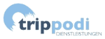 Logo mit blauem stilisiertem Oktopus, Text "trippodi Dienstleistungen" in Blau und Schwarz.