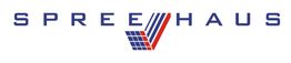 Logo mit dem Text "SPREEHAUS" und stilisierten Fenstern in Blau und Rot.