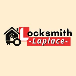 "Locksmith Laplace logo with a house, key, and red accent."