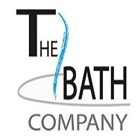 "The Bath Company logo with stylized text and a blue water splash."
