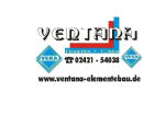 Logo von Ventana Elemente + Technik mit Telefonnummer und Website in Blau und Schwarz.