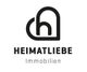 Logo mit stilisiertem "h" und Herz, darunter "HEIMATLIEBE Immobilien" in schwarzer Schrift.