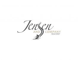 Logo of Jensen and Company Realtors with a stylized skier design.