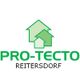 Grünes Logo mit zwei überlappenden Häusern, Text: "PRO-TECTO REITERSDORF".