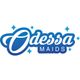 Odessa Maids logo with sparkling blue text and stars.