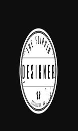 Oval logo with text "The Flippin' Designer" on a black background.
