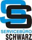 Logo mit den Buchstaben "S" in Blau und Schwarz, Text: "Servicebüro Schwarz".