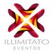 Logotipo colorido da Illimitato Eventos com formas abstratas em vermelho, amarelo e preto.