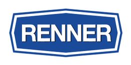 Logo mit blauem Schild und weißem Schriftzug "Renner" in der Mitte.