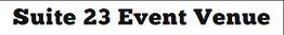 Text reads "Suite 23 Event Venue" in bold black font.