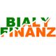 Logo mit dem Text "Bialy Finanz" in grüner und orangefarbener Schrift auf weißem Hintergrund.