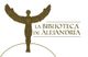 Figura alada con el texto "La Biblioteca de Alejandría" a la derecha.