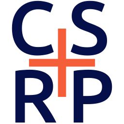 Logo mit den Buchstaben C, S, R, P in Blau und einem orangefarbenen Pluszeichen in der Mitte.