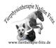 Hund, Katze und Pferd mit Text "Tierphysiotherapie Nadine Fritz, www.tiertherapie-fritz.de".