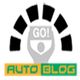 Logo with "GO!" above a stylized wrench shape, and "AUTO BLOG" text in green and yellow below.