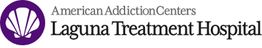 Logo: American Addiction Centers, Laguna Treatment Hospital, with purple shell symbol.