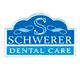 Blue logo reading "Schwerer Dental Care" with an 'S' and decorative lines above and below.