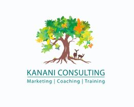 Baum-Logo von Kanani Consulting mit Rehen darunter. Text: Marketing, Coaching, Training.