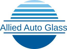 Logo of Allied Auto Glass with blue horizontal stripes against a gradient blue circle.