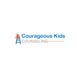 Logo for Courageous Kids Counseling with a ladder and an orange figure climbing.
