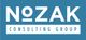 Logo of Nozak Consulting Group with white text on a blue background.