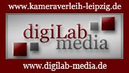 Logo von digiLab media mit den Websites www.kameraverleih-leipzig.de und www.digilab-media.de.