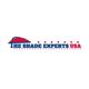 Logo of "The Shade Experts USA" with red stars and a red-blue shaded structure.