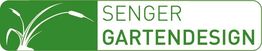 Logo mit grüner Pflanze links und Text "Senger Gartendesign" auf weißem Hintergrund.