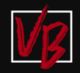 Red "VB" letters on a black background with a white square border.